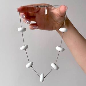 marinaesusannasent White Beaded Necklace